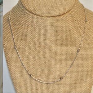 Louis Vuitton Stamped Sterling Silver Made in Italy 17" station ball Chain 6.19g